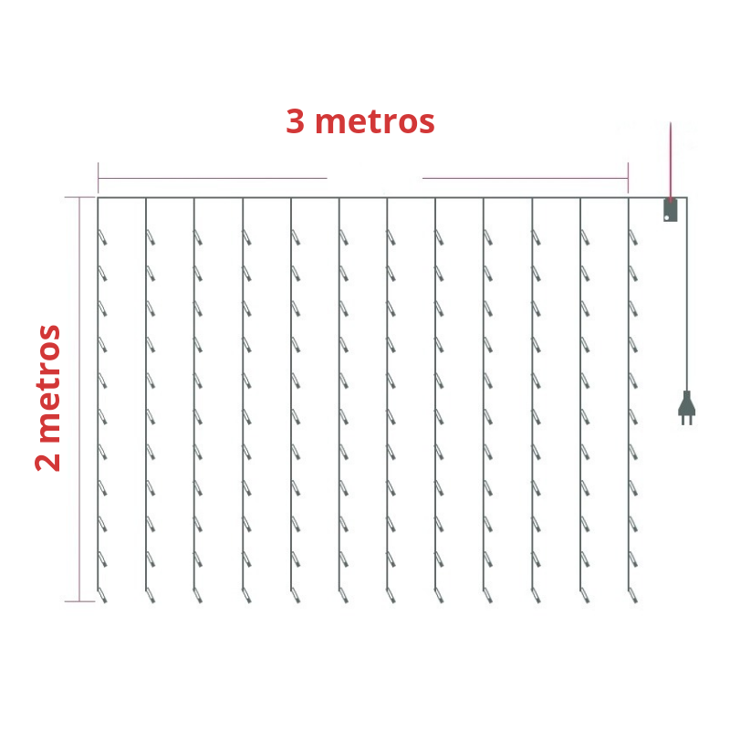 Cortina Led 3x2 Metros